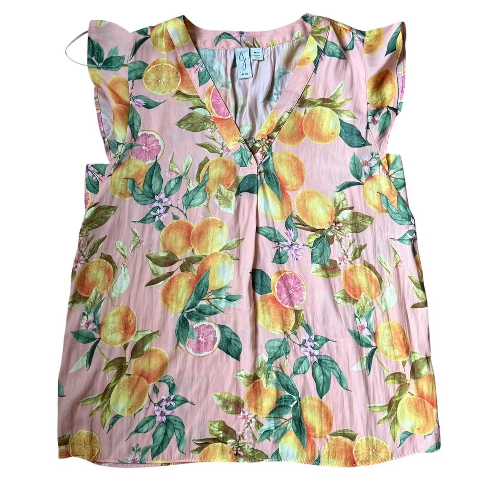 Joie Floral Sleeveless Top  Career Resort Pink Orange Blouse Medium